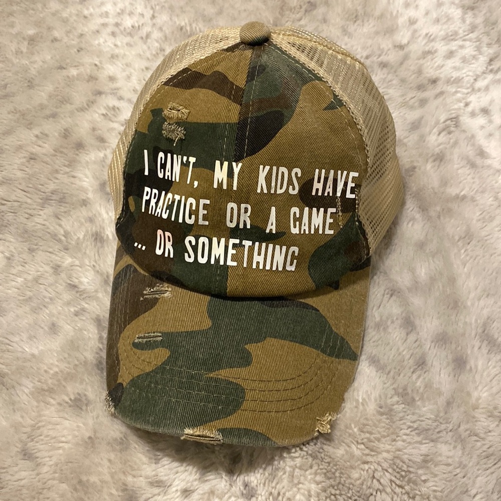 Camo text hat